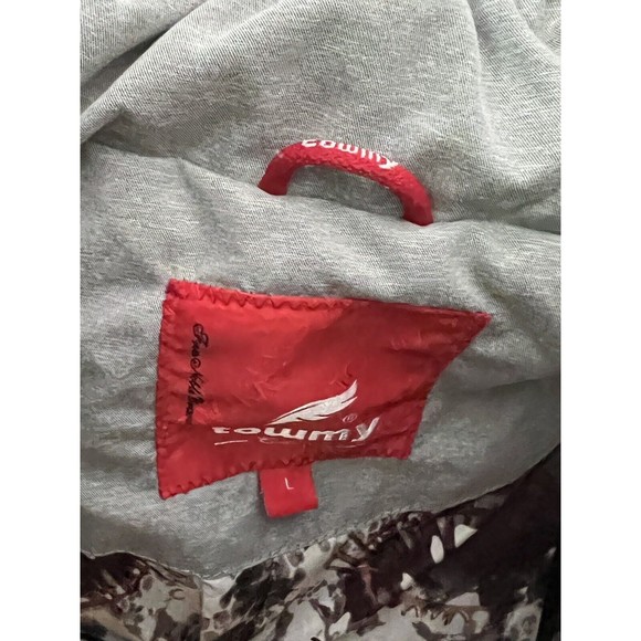 TOWMY gray down puffer coat warm full zip Large grey womens No Hood - Picture 5 of 6